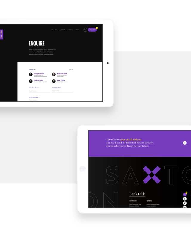 Saxton 06 Show Enquiry Form Newsletter Sign Up